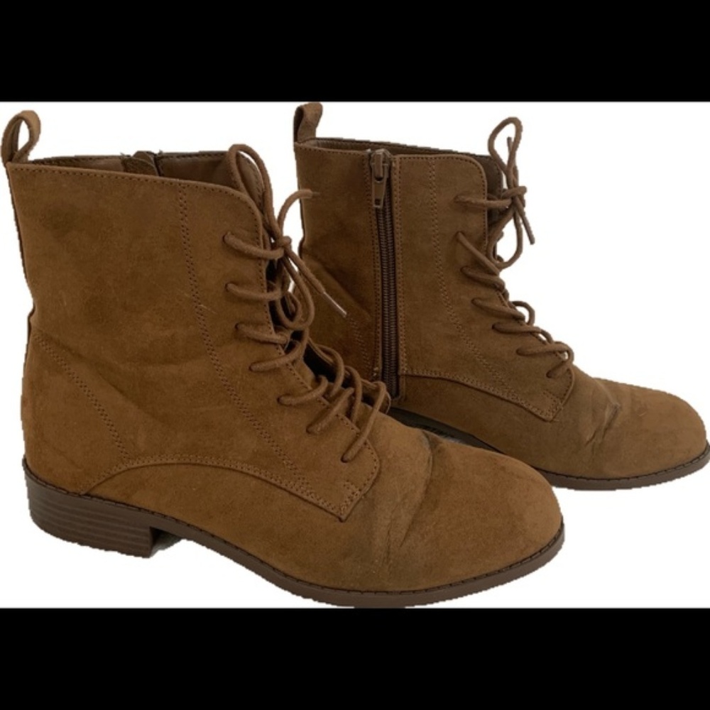 Forever 21 Brown Suede Size 7 Lace Up Boots